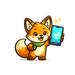 Fox, mascote do Espertou, com celular